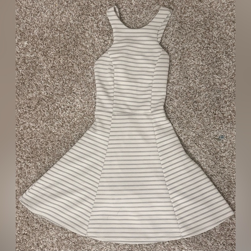 Altar’d State Striped Fit & Flare Dress Size Small Open Back